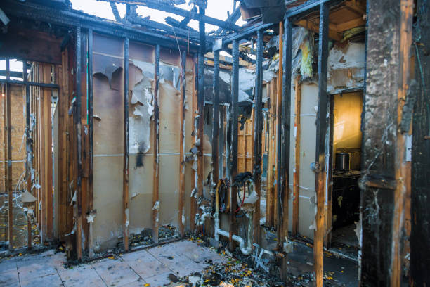Professional Fire Damage Restoration technician working in Hydes, MD
